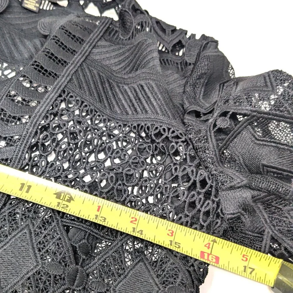 SOLDTed Baker London Black Lace Jacket Blazer Size 0 Open Sheer Dalmy Cropped - Picture 11 of 16